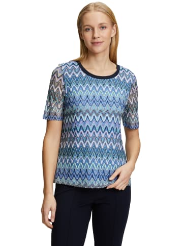 Betty Barclay Spitzenshirt mit Rippbündchen in Blue/ Dark-Blue