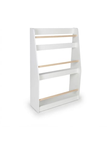 relaxdays Bücherregal in Weiß/ Natur - (B)60 x (H)90 x (T)20 cm