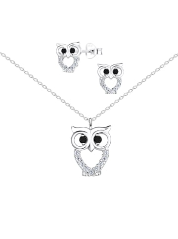 Alexander York Schmuckset EULE mit Zirkonia cut-out Design in 925 Sterling Silber, 4-tlg.