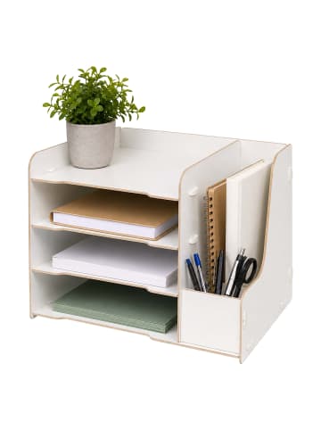 relaxdays Briefablage in Weiß - (B)31,5 x (H)23 x (T)29 cm