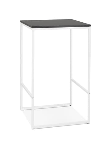 KADIMA DESIGN Hochtisch mit Metallgestell & quadratischer Holzplatte in Schwarz-Weiß