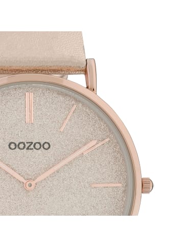 Oozoo Analog-Armbanduhr Oozoo Vintage Series beige, rosa groß (ca. 40mm)