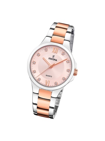 Festina Analog-Armbanduhr Festina Boyfriend silber, rosé mittel (ca. 34mm)
