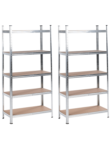 Beliani 2er-Set Ablageregal XITTA in Silber/Braun