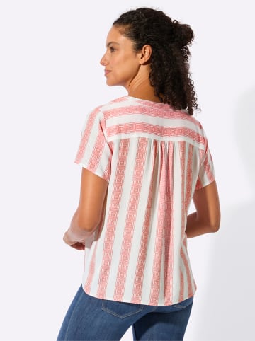 WITT WEIDEN Kurzarm-Bluse in flamingo-weiß