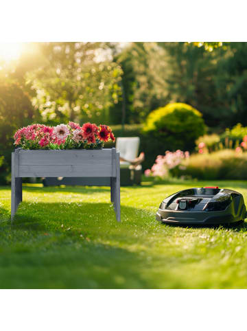 relaxdays Mähroboter Garage in Grau - (B)79 x (H)52,5 x (T)74 cm