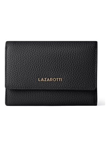 Lazarotti Bologna Leather XL Geldbörse mit Zip-Around Fach Leder 14 cm in black