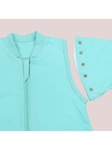 Schlummersack Schlafsack mit Füßen, umklappbaren Bündchen und Ärmeln, 1.0 TOG in Aqua