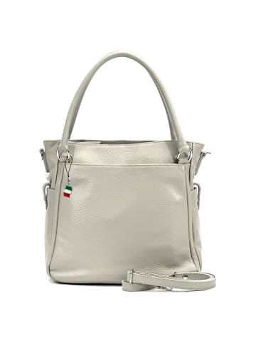 Florence Handtasche, Umhängetasche Leder hellgrau ca. 38cm