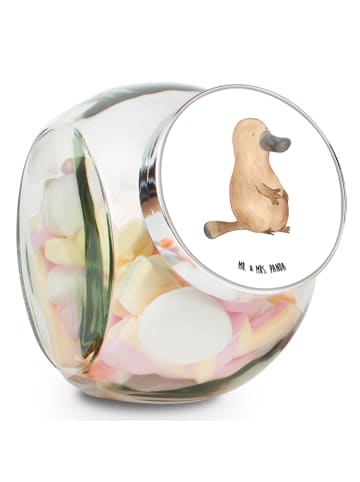 Mr. & Mrs. Panda glas für müsli Schnabeltier Mut ohne Spruch in Weiß