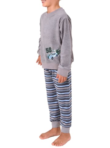 NORMANN Kinder Frottee Pyjama langarm Bündchen - 50780 in grau