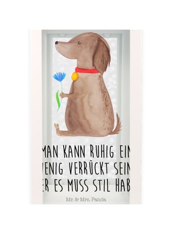 Mr. & Mrs. Panda Kerzenhalter Hund Blume mit Spruch in Transparent
