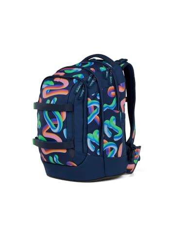 Satch Schulrucksack-Set PACK "Crazy Twist" 2-teilig in Blau/Rosa/Grün