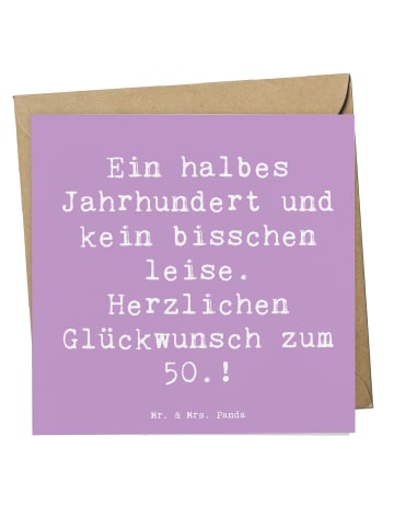 Mr. & Mrs. Panda Grußkarte Spruch 50. Geburtstag mit Spruch in Lavendeltraum