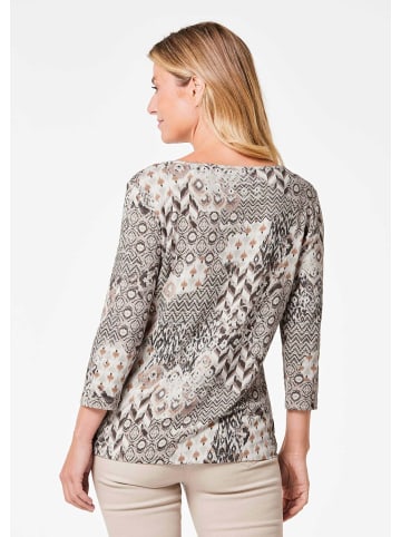 GOLDNER Edles Printshirt mit Allover-Druck in beige / gemustert