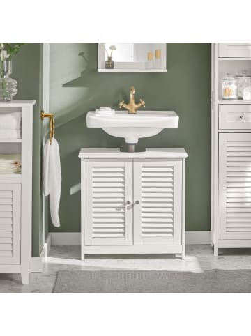 SoBuy Unterschrank in Mattweiß - (W) 34 x (H) 58 x (L) 57 cm