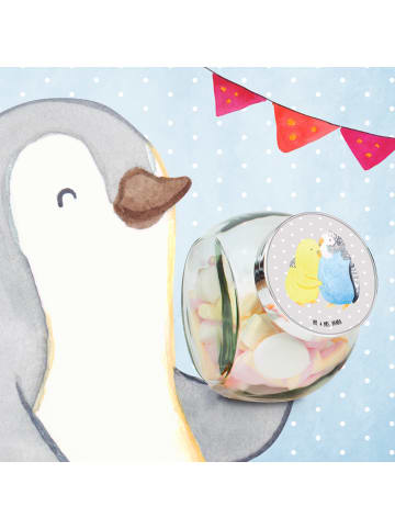 Mr. & Mrs. Panda Vorratsglas Wellensittich Liebe ohne Spruch in Grau Pastell