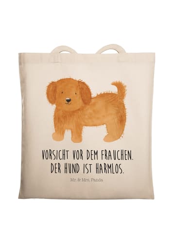 Mr. & Mrs. Panda Tragetasche Hund Flauschig mit Spruch in Creme