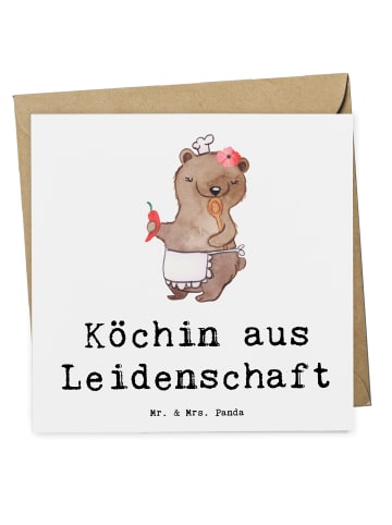 Mr. & Mrs. Panda Klappkarte Köchin Leidenschaft mit Spruch in Weiß