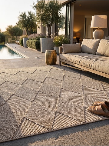 KADIMA DESIGN Flachwebteppich Karo flachgewebt pflegeleicht Wohnzimmer Flur Esszimmer in Natur