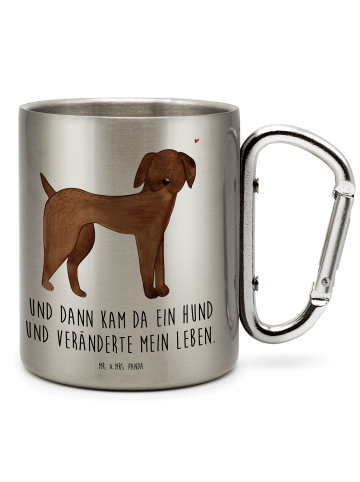 Mr. & Mrs. Panda Campingtasse Hund Dogge mit Spruch in Silber