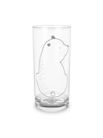 Mr. & Mrs. Panda Wasserglas Bär Schulterblick ohne Spruch in Transparent