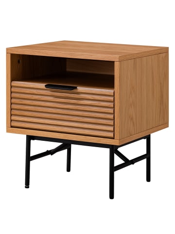 home24 home24 Nachtkommode aus Holzwerkstoff in Beige - 40 x 45 x 50 cm in Eiche