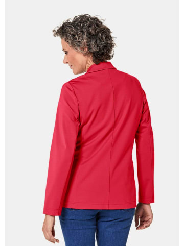 GOLDNER Kurzgröße:  Damenblazer mit Reverskragen und Paspeltaschen in rot