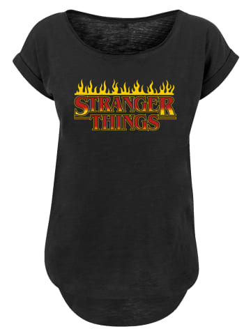 F4NT4STIC Long Cut T-Shirt Stranger Things Fire Logo Men Netflix TV Series in schwarz