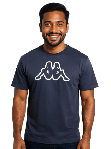Kappa Kappa T-Shirt Logo Cromen L_Blue Maritime