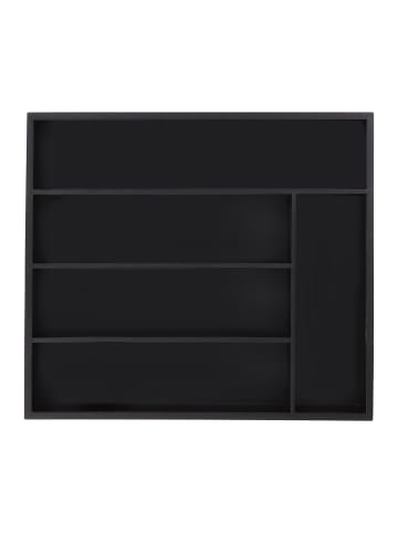 relaxdays Besteckkasten in Schwarz - (B)34 x (H)5 x (T)30 cm