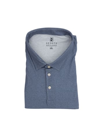 DESOTO langarm Poloshirt in Blau