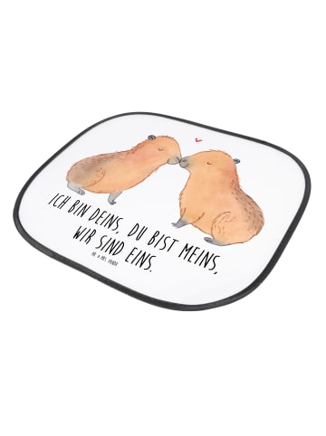Mr. & Mrs. Panda Autoscheibensonnenschutz Capybara Liebe mit Spruch in Weiß