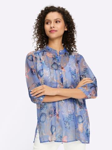 Heine Chiffonbluse in eisblau-sand-bedruckt