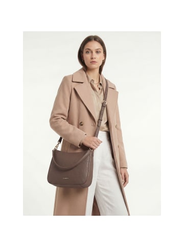 Lazarotti Bologna Leather Hobo Schultertasche Leder 27 cm in taupe
