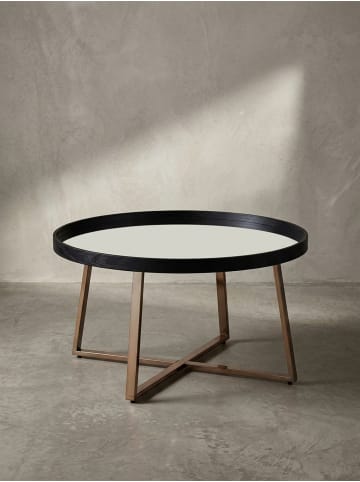 KADIMA DESIGN Couchtisch | Spiegelglas, ø78cm, Dunkelgold, Luxus