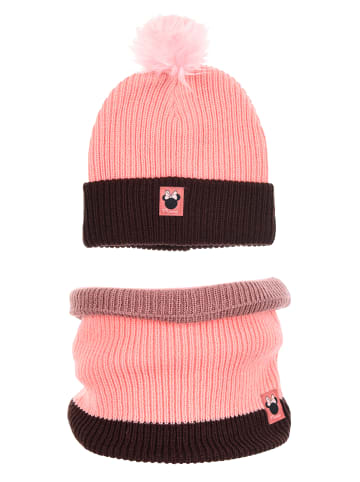 Disney Minnie Mouse Kinder Winter Set Mütze und Schal grau rosa Disney in Rosa