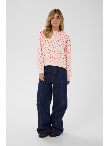 SAINT TROPEZ Sweatshirt PammaSZ Lockere Passform in Pink Red Sketched Heart