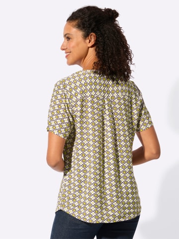 WITT WEIDEN Kurzarmbluse in sand-limone-bedruckt