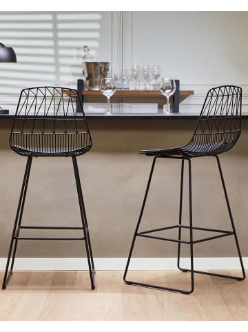 Beliani 2-tlg Barhocker PRESTON in Schwarz