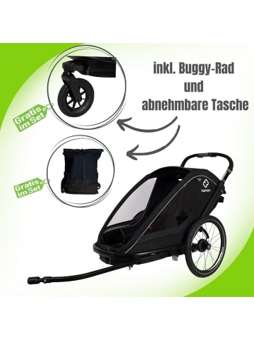 Hamax Hamax Breeze Kinderfahrradanhänger für 2 Kinder - Farbe: Black