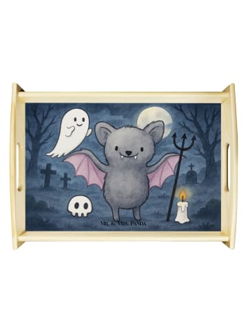 Mr. & Mrs. Panda Serviertablett Fledermaus Dracula Design ohne S... in Weiß