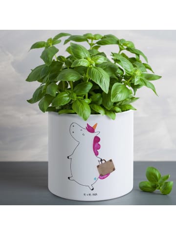 Mr. & Mrs. Panda Pflanzkübel Einhorn Koffer ohne Spruch in Weiß