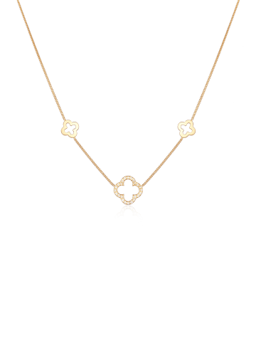 Elli Halskette 925 Sterling Silber Kleeblatt in Gold