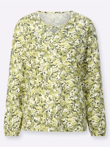 Sieh an! Langarmshirt in lindgrün-zitrone-bedruckt