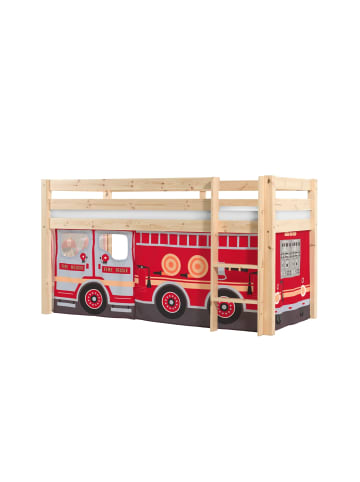 58 aufm Kessel KINDERBETT Karolina 210x114x106 Massivholz Natur Textilset Feuerwehr