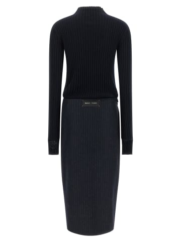 Pinko Blau Polyester Midi Kleid