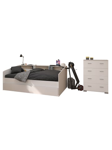 58 aufm Kessel KINDERZIMMER-SET Paca 45 3-tlg. Holznachbildung Weiß/Eiche