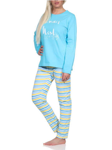 e Pyjama Schlafanzug Ringeln strahlenden - 79926 in blau