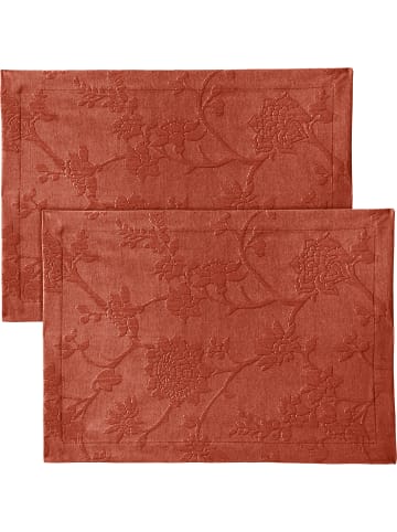 Erwin Müller Jacquard, Baumwollmischung Tischset 2er-Pack Arnsberg in terra